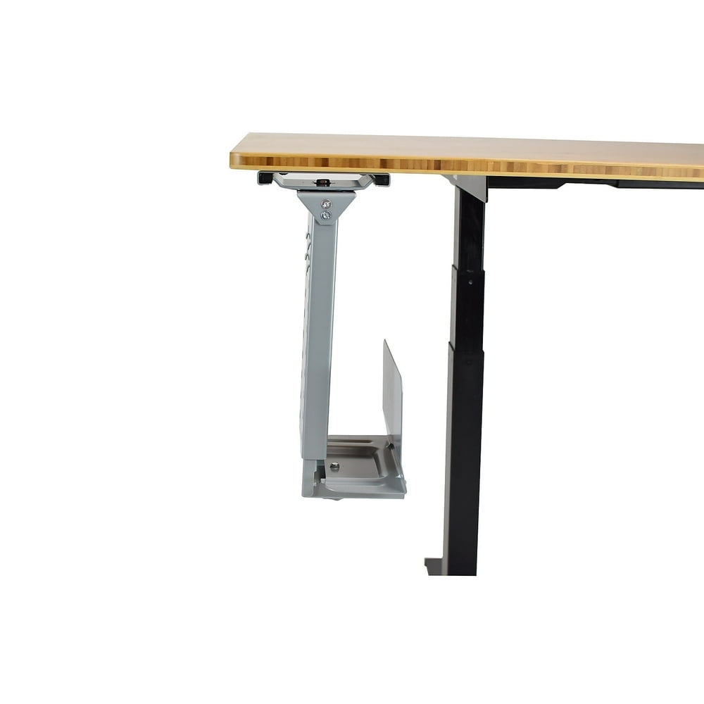 Under-Desk CPU Holder Sling Mount, No-Drill Adhesive Computer Tower Cradle, Grey product photo