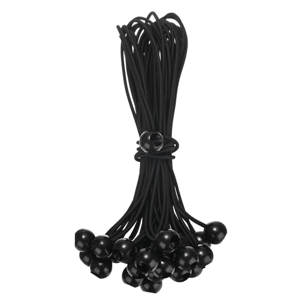 Ball Bungee Cord Ties, 40-Pack 6 Inch Elastic Toggle Loops, Reusable Tarp Cable Wrap Tie-Downs, Black product photo
