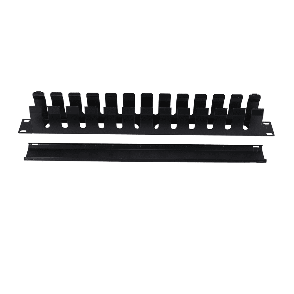 Horizontal Cable Organizer 2U, Finger-Duct Rack-Mount Wire Management Panel, Black product photo