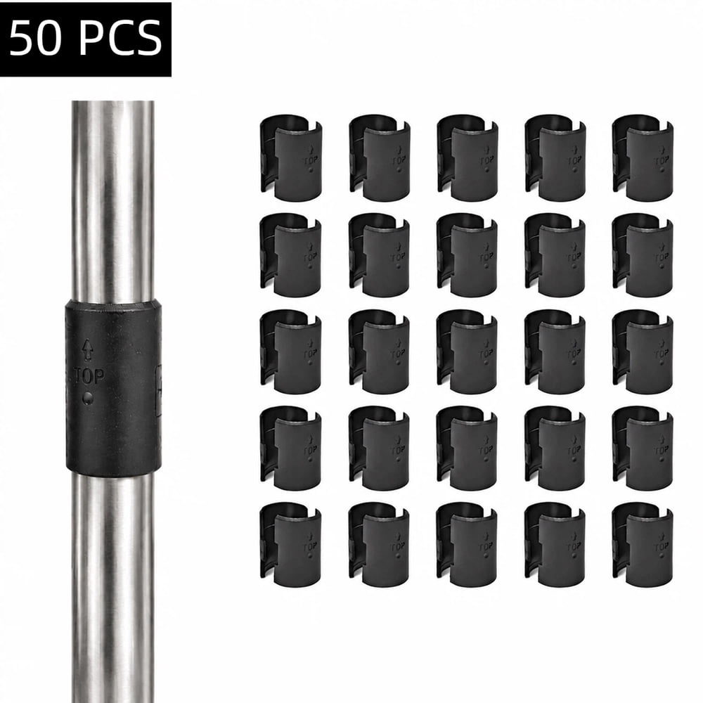 Wire Shelf Pole Clips 30-Pack, Snap-On Shelving Lock Sleeves for Wire Rack Posts, Black product photo