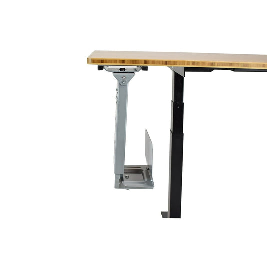 Under-Desk CPU Holder Sling Mount, No-Drill Adhesive Computer Tower Cradle, Grey  product photo
