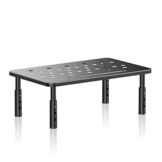 Adjustable Monitor Stand Riser, Height-Adjustable Vented Metal Desk Screen Shelf, Black  product photo