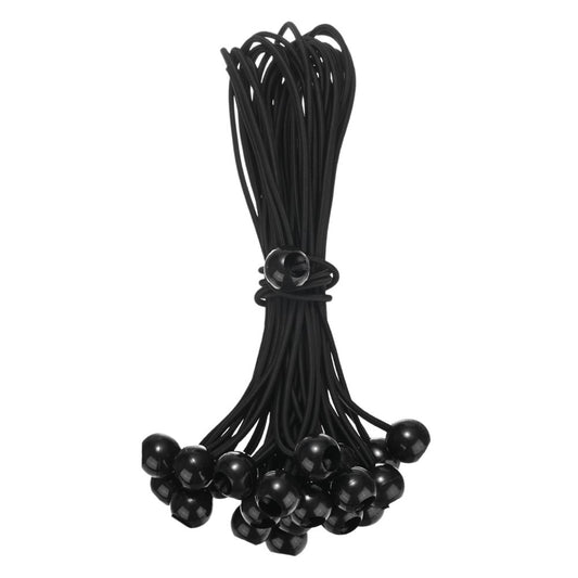 Ball Bungee Cord Ties, 40-Pack 6 Inch Elastic Toggle Loops, Reusable Tarp Cable Wrap Tie-Downs, Black  product photo