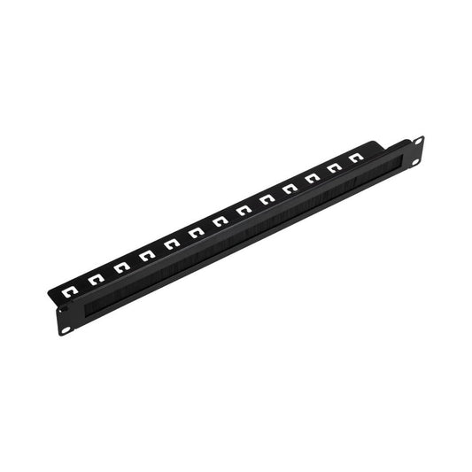 Brush Panel Rack-Mount Cable Entry 1U, 19-Inch Bristle Wire Pass-Through, Black  product photo