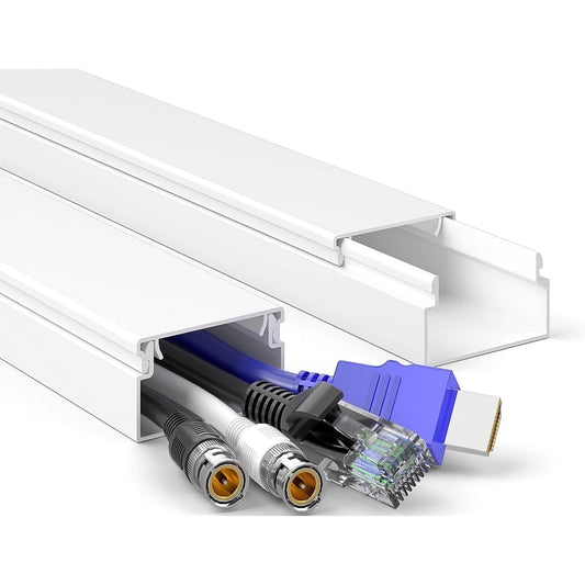 Cable Concealer Kit for Wall-Mount TV, Paintable Cord Hider Raceway Set, White  product photo