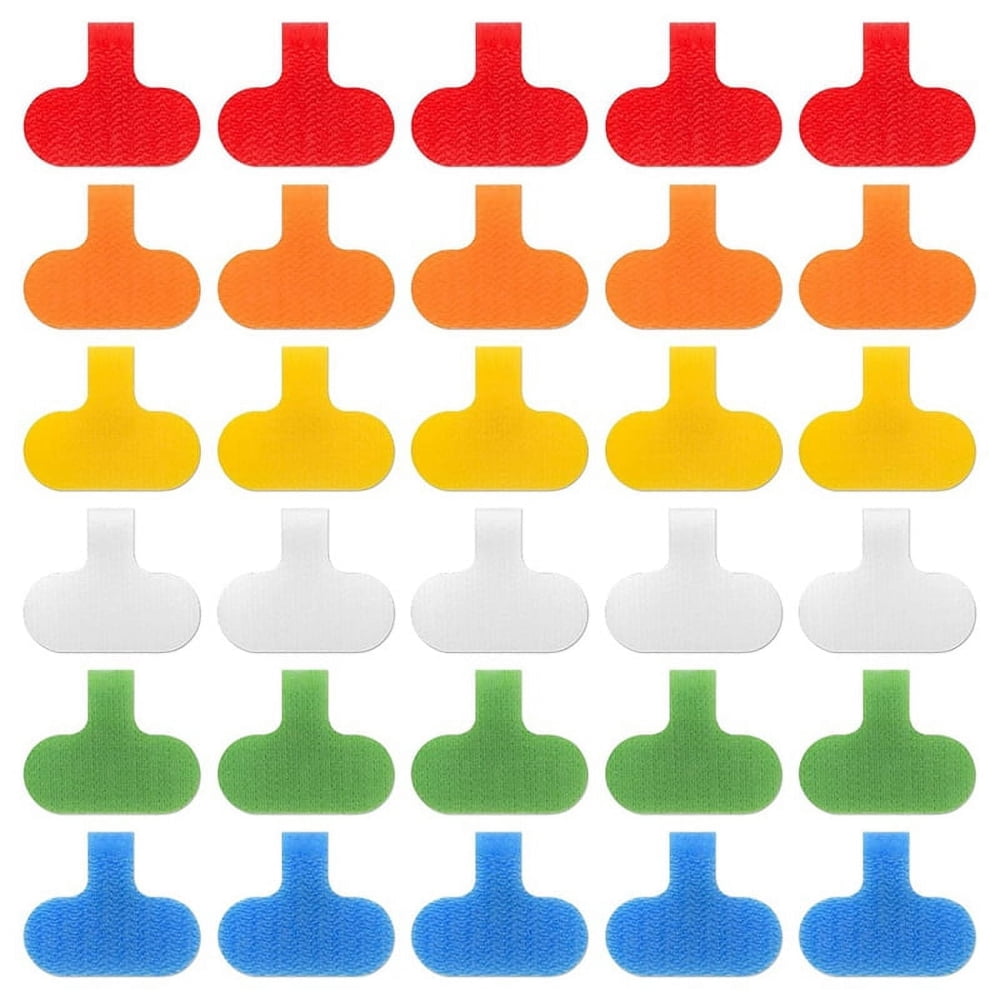 Cable Labels Write-On Wraparound 60-Pack, Self-Adhesive Cord Identification Tags, Multicolor  product photo