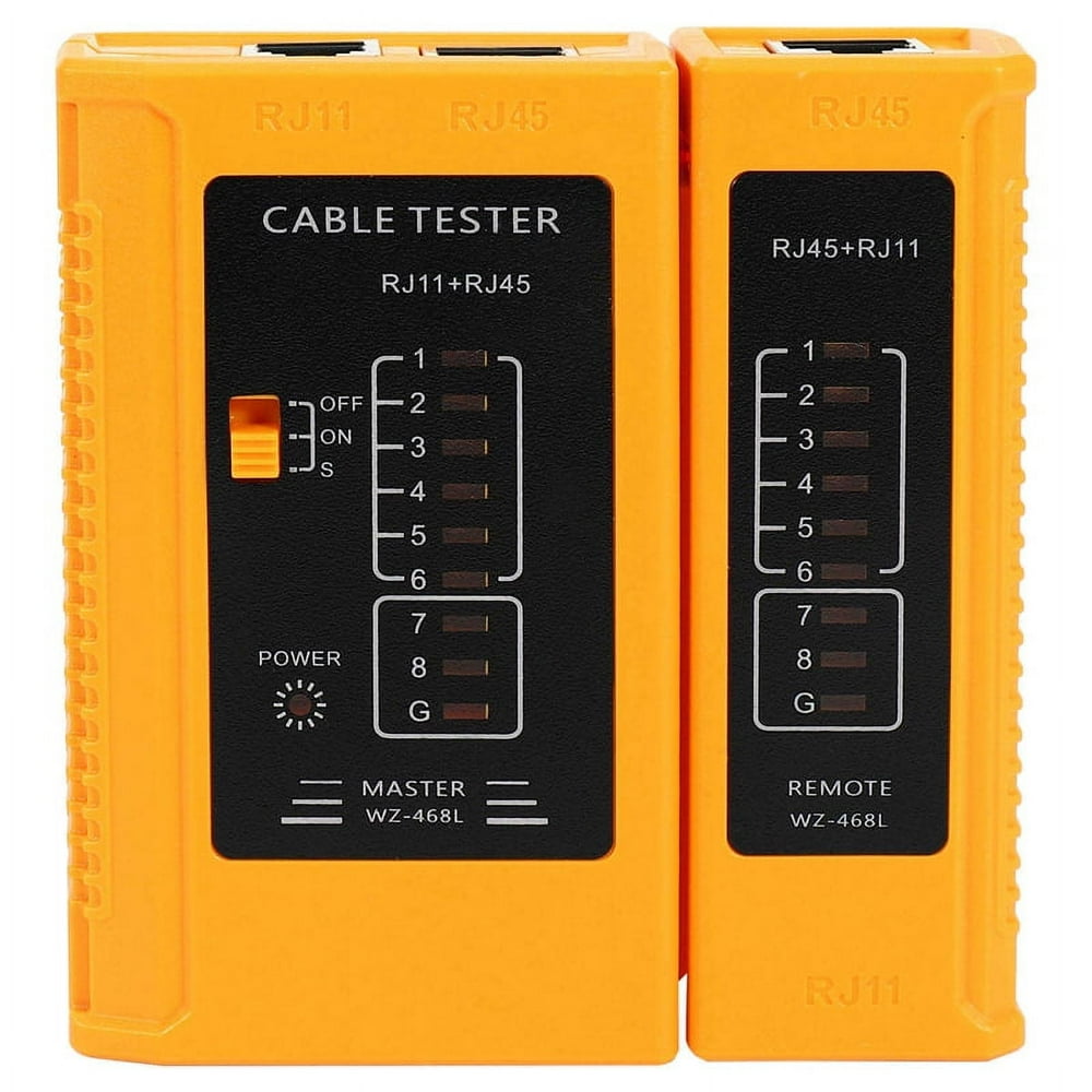 RJ45 RJ11 Network Cable Tester, Master and Remote Continuity Tester for Ethernet and Phone Lines, Yellow  product photo