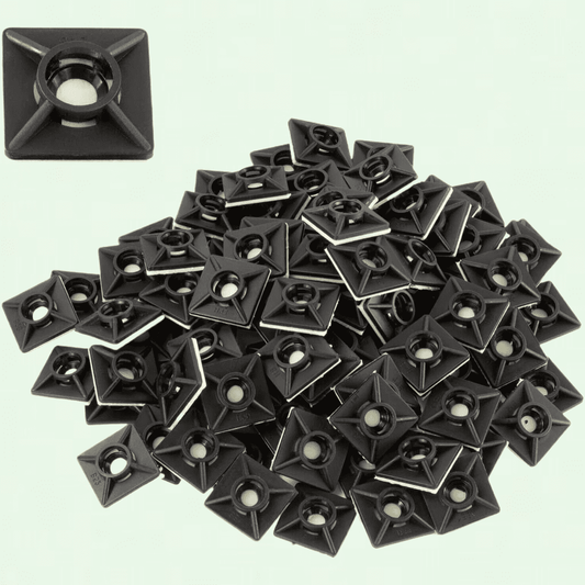 Adhesive Cable Tie Mounts, 80-Pack Self-Adhesive Screw-Hole Wire Anchor Bases, Black  product photo