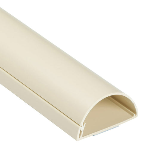 Cable Raceway Duct, 3-Pack Self-Adhesive Half-Round Wire Channel, 4 Feet Each, Wall Cord Cover, Ivory  product photo