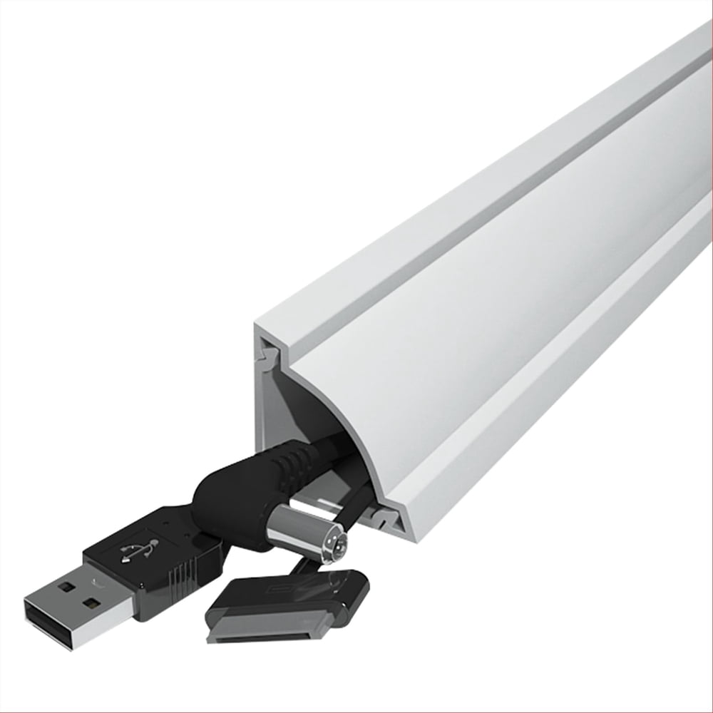 Corner Duct Cord Cover, Quarter-Round Baseboard Cable Concealer 8-Feet, Paintable, White  product photo