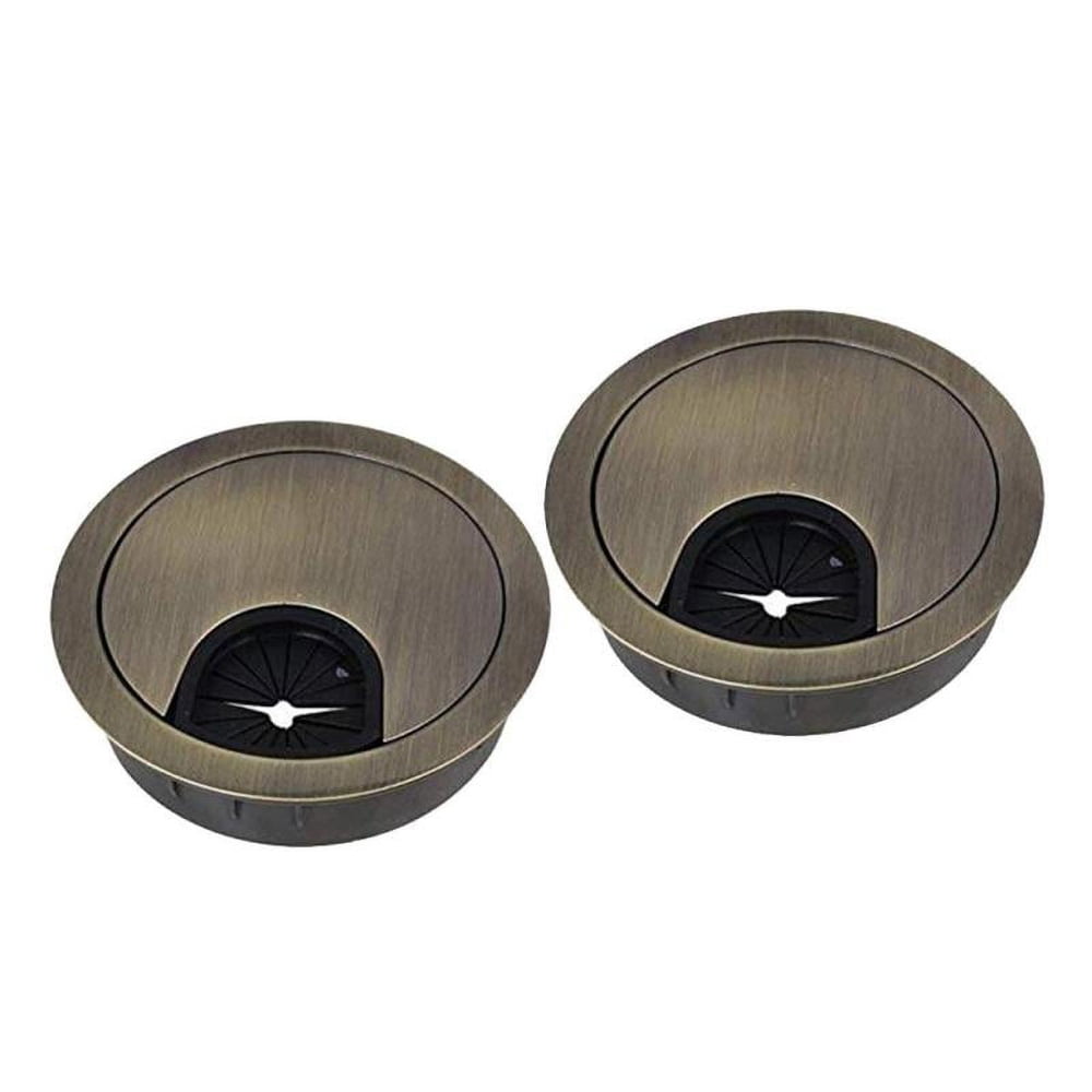 Desk Cable Grommet 3-Inch 2-Pack, Round Metal Wire Pass-Through Hole Cover, Antique Bronze  product photo