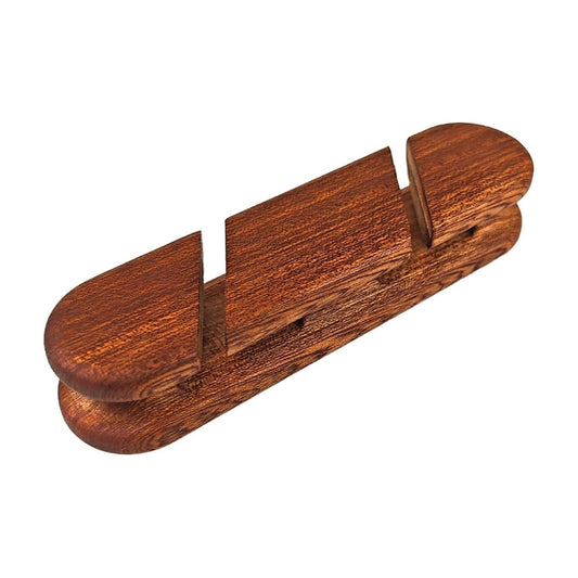 Desk Cord Anchor Organizer, Solid Wood Weighted Slot Cable Holder, Walnut Brown  product photo