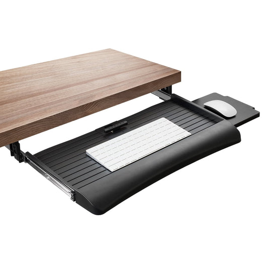 Ergonomic Keyboard Tray, Under-Desk Slide-Out Mount with Mouse Platform, Black  product photo