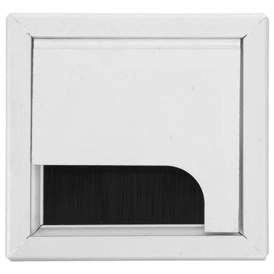 Flip-Top Desk Grommet Cable Access, Brush Wire Port Cover, Slide-Open Desktop Hole Cover, White  product photo