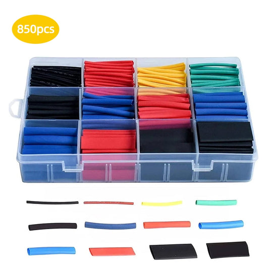 Heat Shrink Tubing Kit Assorted 850-Piece 2:1 Ratio, Insulation Wire Wrap Cable Sleeve, Multicolor  product photo