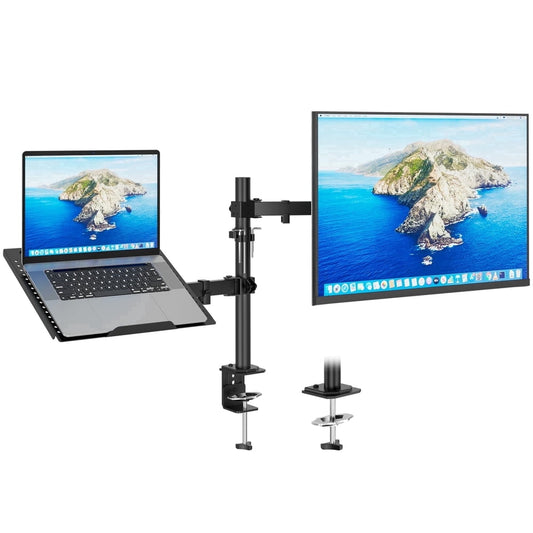 Laptop Tray Monitor Arm Attachment, VESA Mount Notebook Holder Add-On, Black  product photo