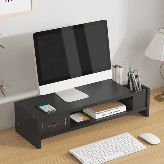 Monitor Riser with Storage Shelf, Desk Organizer Screen Stand, Black  product photo