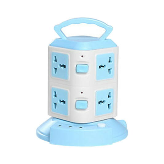 Vertical Power Strip Tower with Carry Handle, Multi-Outlet Desk Side Cord Organizer, Blue  product photo