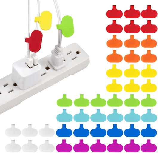 Reusable Cable Tags Color-Coded 48-Pack, Hook-and-Loop Cord Marker Labels, Multicolor  product photo