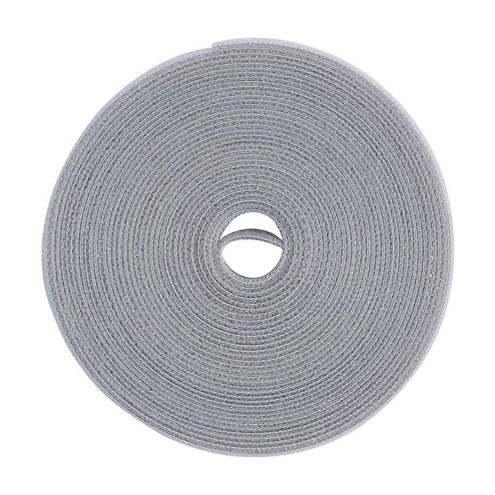 Reusable Hook-and-Loop Cable Tie Roll, Cut-to-Length Adjustable Cord Straps, Grey  product photo