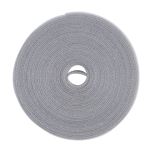 Reusable Hook-and-Loop Cable Tie Roll, Cut-to-Length Adjustable Cord Straps, Grey  product photo