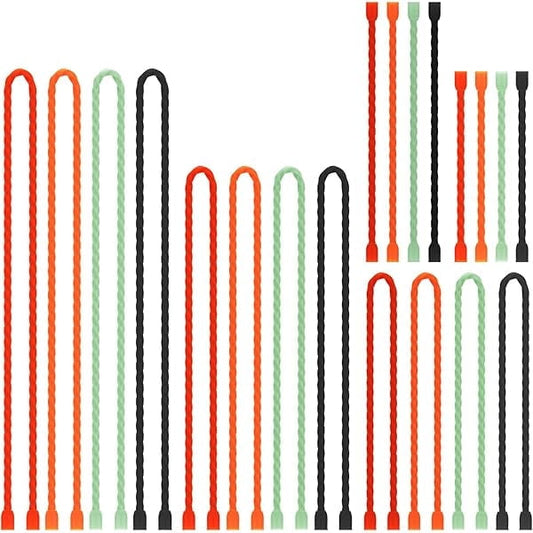 Reusable Silicone Twist Ties, 50-Pack Assorted Lengths Bendable Cord Wraps, Multicolor  product photo