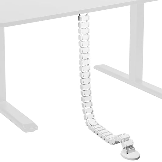 Standing Desk Cable Management Spine, Flexible Vertical Wire Organizer Riser, White  product photo