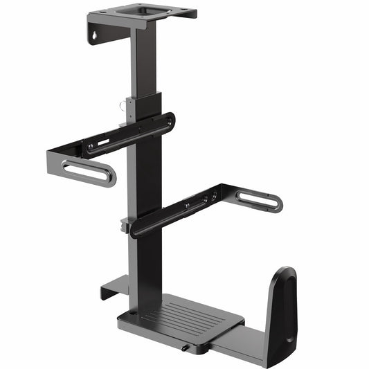 Under Desk CPU Holder, Adjustable Sliding Computer Tower Mount Bracket, Black  product photo