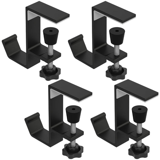 Under Desk Hook Organizer, 4-Pack Screw-Mount Cable and Headset Hanger Hooks, Black  product photo