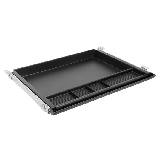 Under Desk Pencil Tray, Screw-Mount Steel Slide-Out Stationery Drawer, Black  product photo