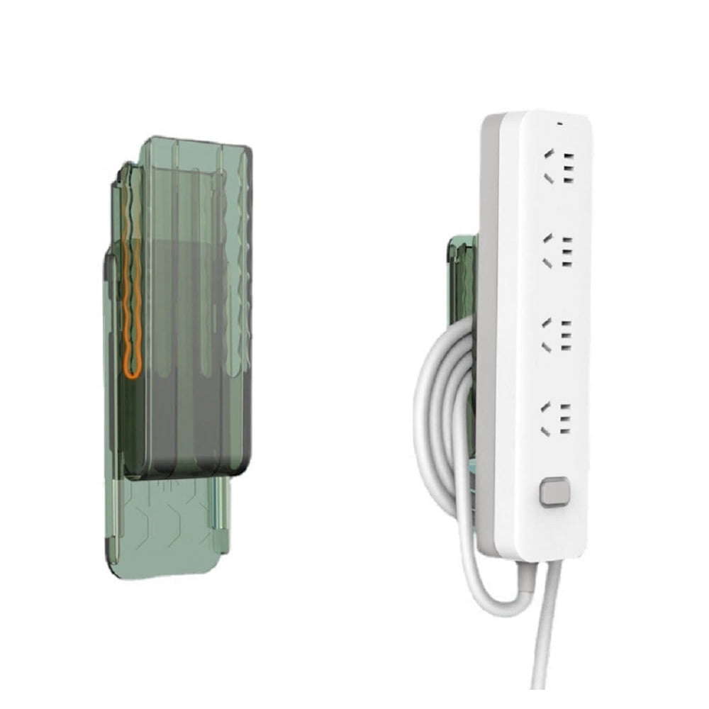 Under Desk Power Strip Mount Bracket 2-Pack, No-Drill Surge Protector Holder, Smoke Green  product photo