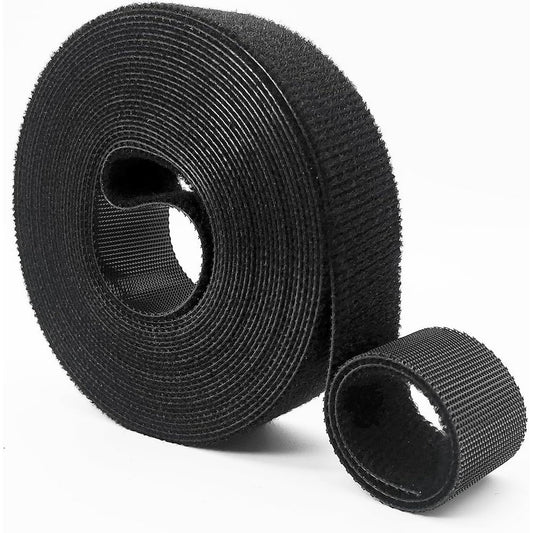 Hook-and-Loop Cable Strap Roll, 15-Feet 3/4-Inch Cuttable Reusable Cord Tape, Black  product photo
