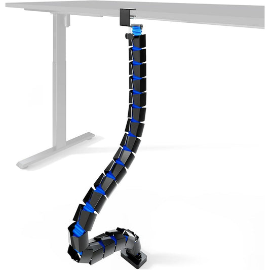 Vertical Cable Tray for Standing Desk, Flexible Wire Spine Cable Track Riser, Black  product photo
