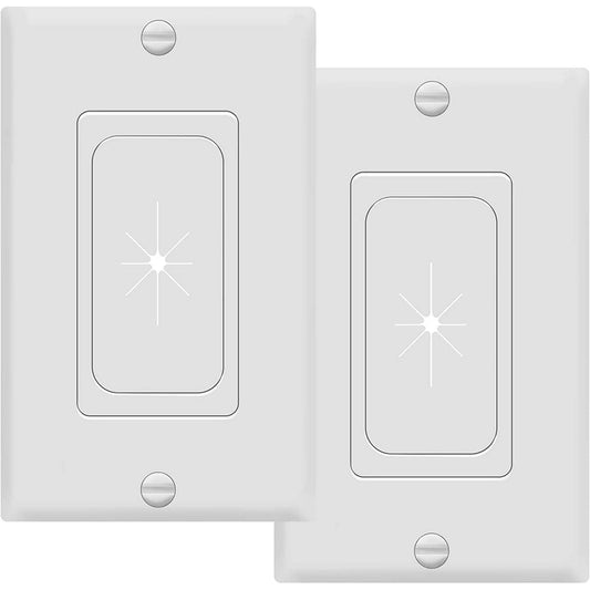 Wall Cable Pass-Through Plate 2-Pack, Brush Grommet Wire Feed Wall Plate for Drywall Cord Entry, White  product photo