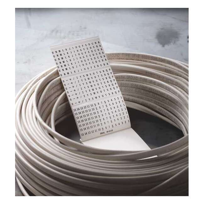 Wire Marker Book, 15-Sheet Self-Laminating Cable Labels with Numbers and Letters, Vinyl Wire Identification Tabs, White  product photo